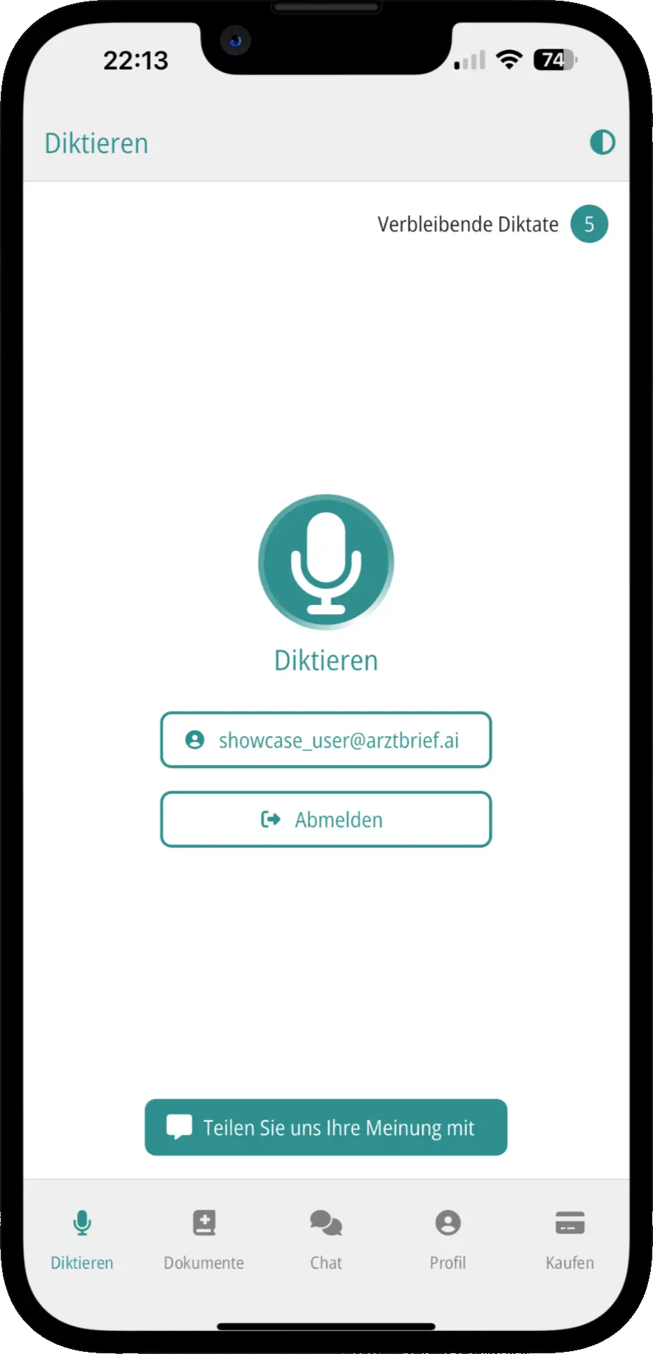 Arztbrief.ai Diktat-Funktion