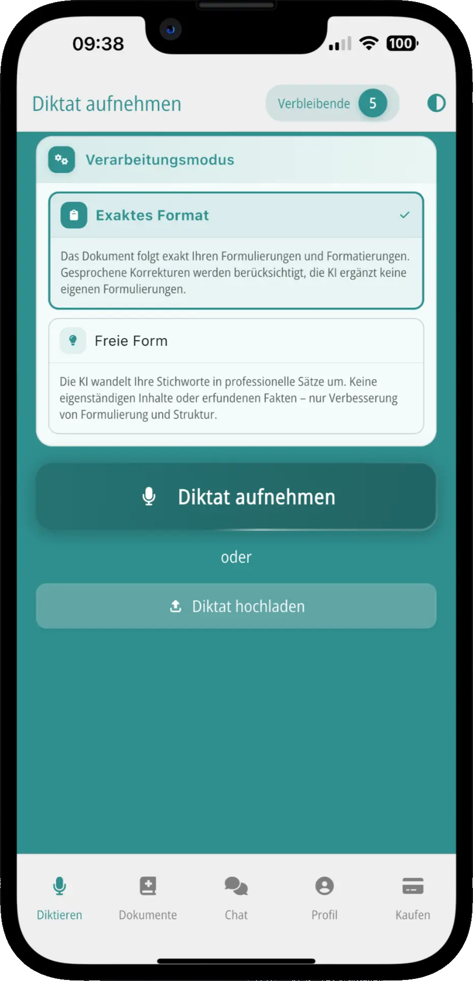 Arztbrief.ai Verarbeitungsmodus